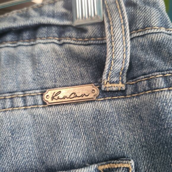 KanCan Blue Frayed and Distressed Jean Shorts Size Small - Picture 3 of 5